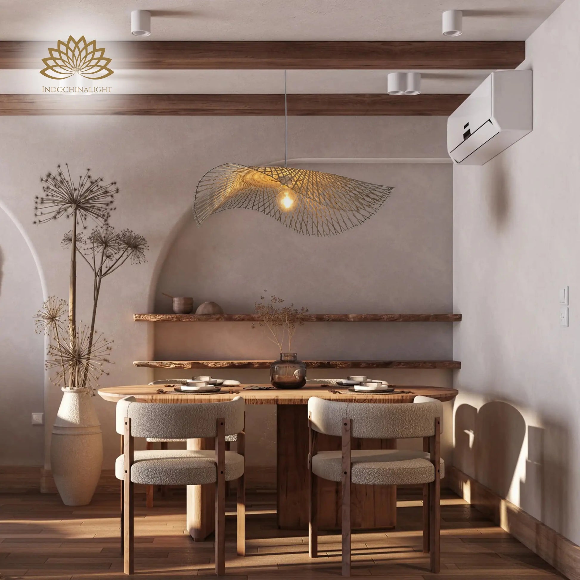 Soku Bamboo Pendant Light For Wabi Sabi Dining Room