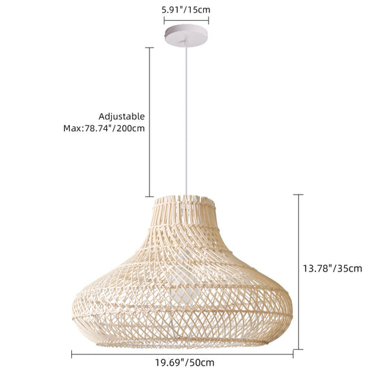 Specific Size of Dakota Natural Rattan Dome Pendant Light