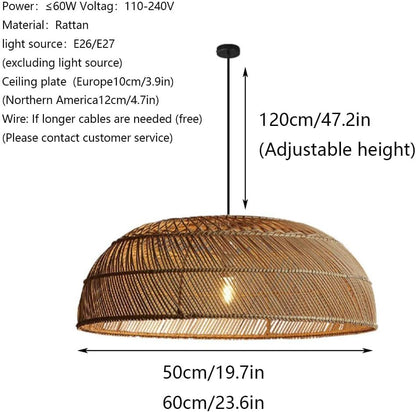 Specifications of the Amara Woven Dome Rattan Pendant Light