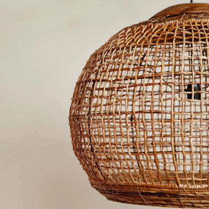 Spherical Rattan Globe Pendant Light Woven Shade