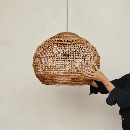 Spherical Small Rattan Globe Pendant Light