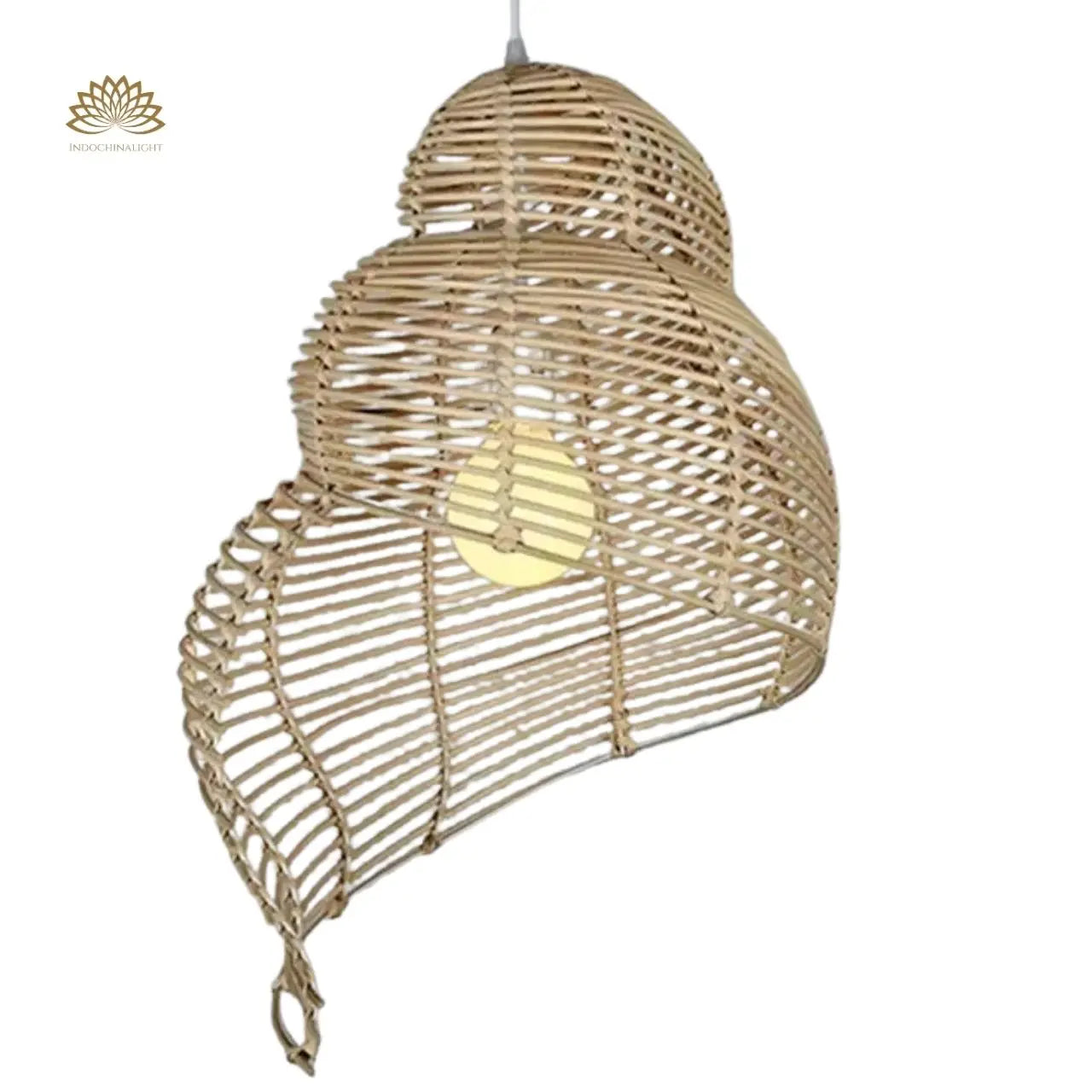 Spiral Shell Rattan Pendant Light