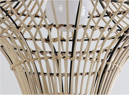Starweave White Rattan Pendant Light Fixture Woven Shade