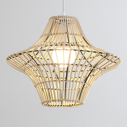 Starweave White Wicker Rattan Hanging Light