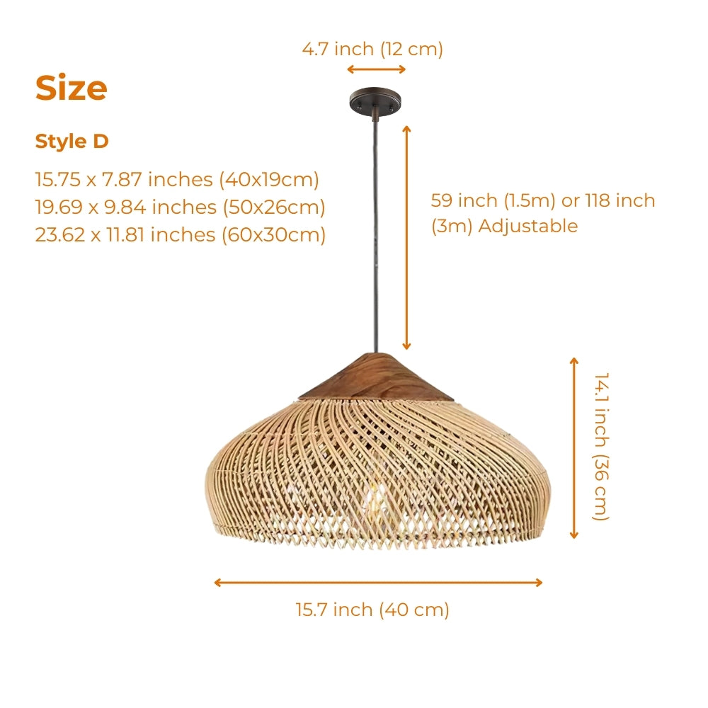 style d wabi sabi rattan wood pendant light fixtures