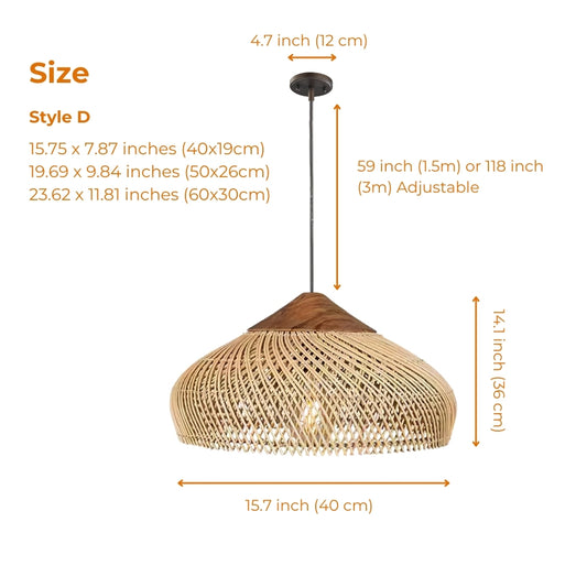 style d wabi sabi rattan wood pendant light fixtures