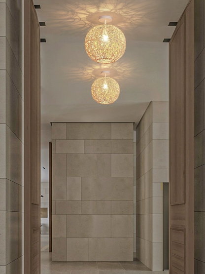 Sucada Rattan Round Ceiling Light Fixture
