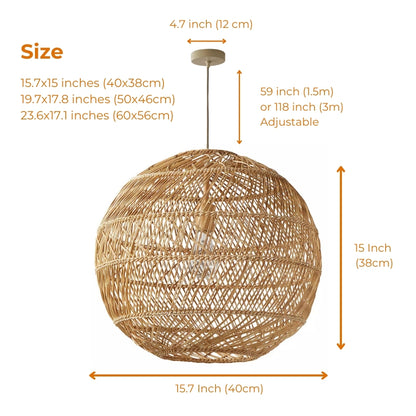 Summerland round rattan pendant light size