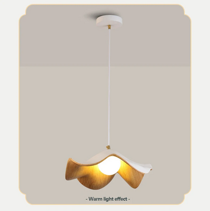 Casia Lotus Wabi Sabi Wood Pendant Light