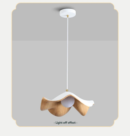 Casia Lotus Wabi Sabi Wood Pendant Light