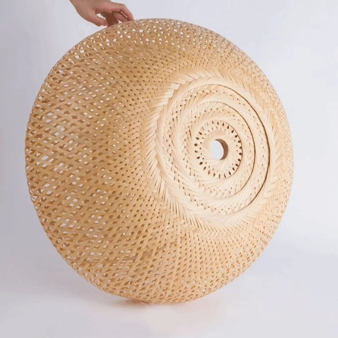 TAO Oriental Bamboo Small Basket Light Shade in Real Photo