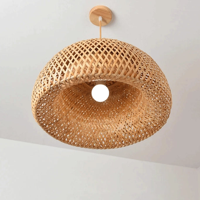 TAO Oriental Bamboo Small Basket Pendant Light