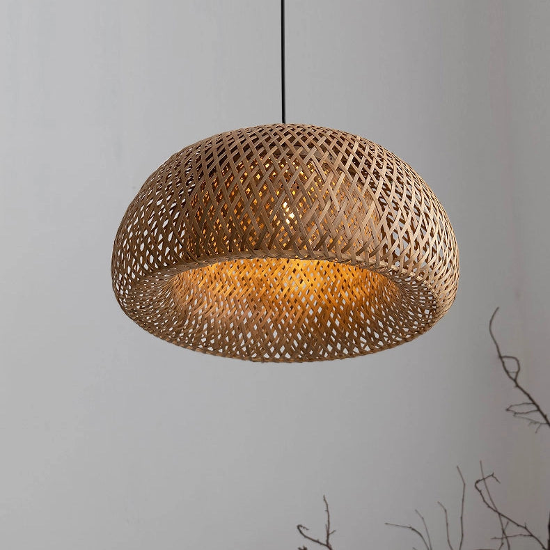 TAO Oriental Small Bamboo Basket Pendant Light