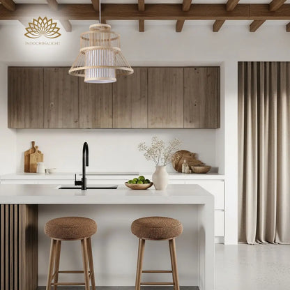 Tatami Bamboo Pendant Light For Kitchen Island