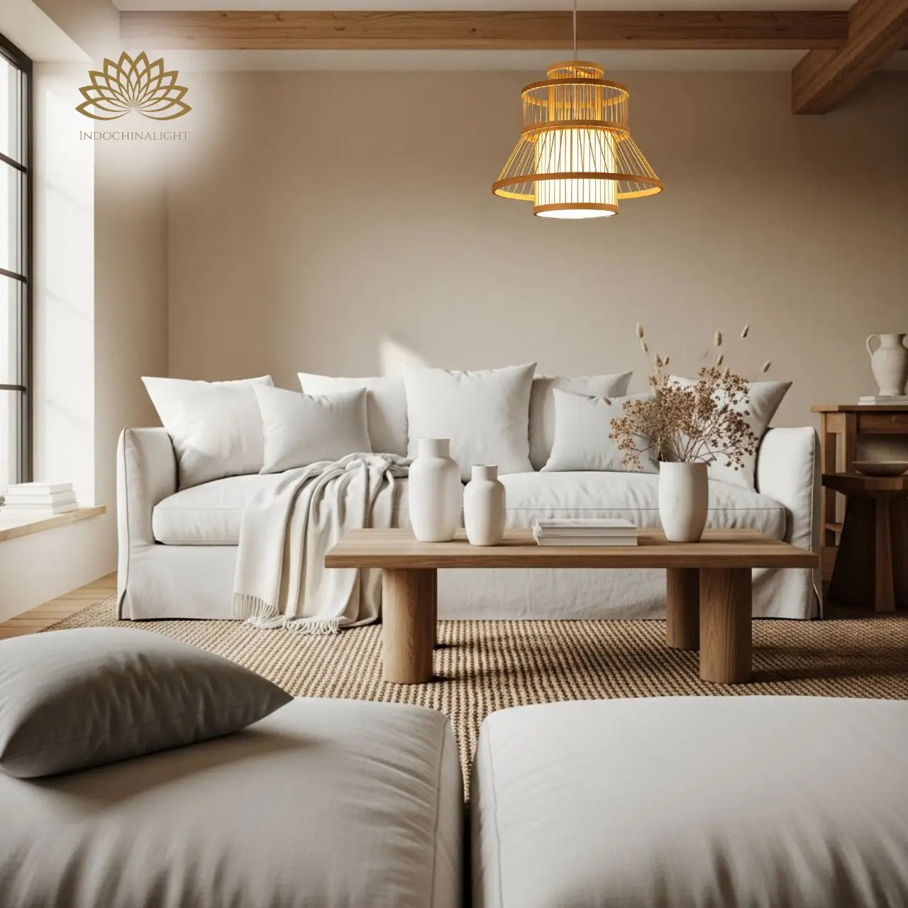 Tatami Bamboo Pendant Light For Living Room