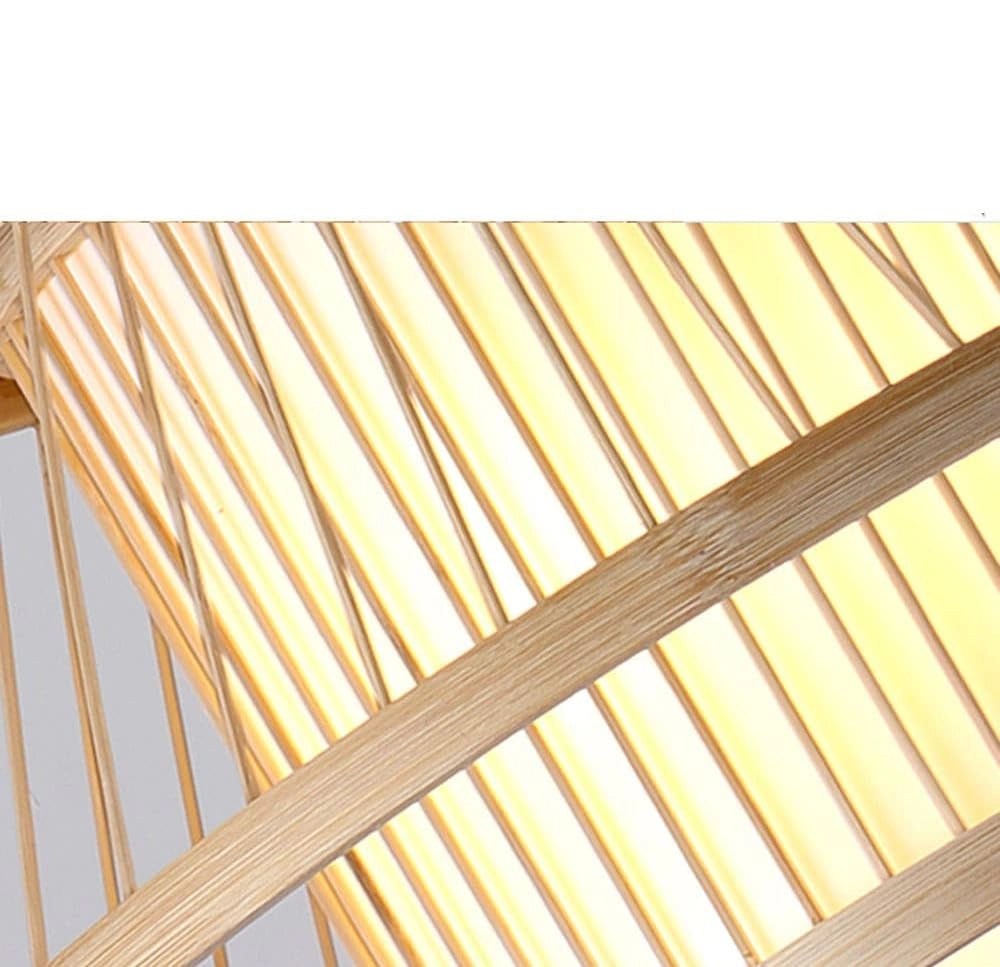Tatami LED Pendant Light Woven Bamboo Shade