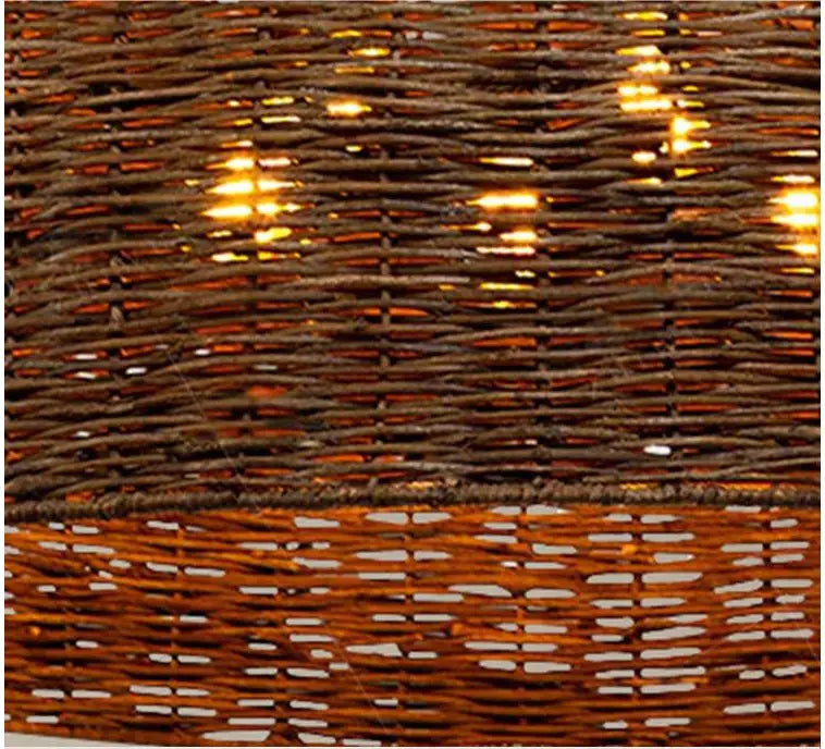 Troy 6-Bulb Rattan Pendant Light Dome Wicker Shade Effect