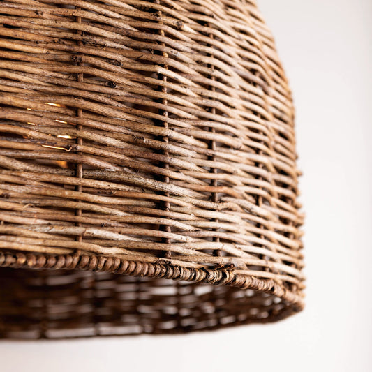 Troy Dome Rattan Pendant Light Wicker Shade