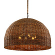 Troy Large 6-Bulb Dome Wicker Rattan Pendant Light