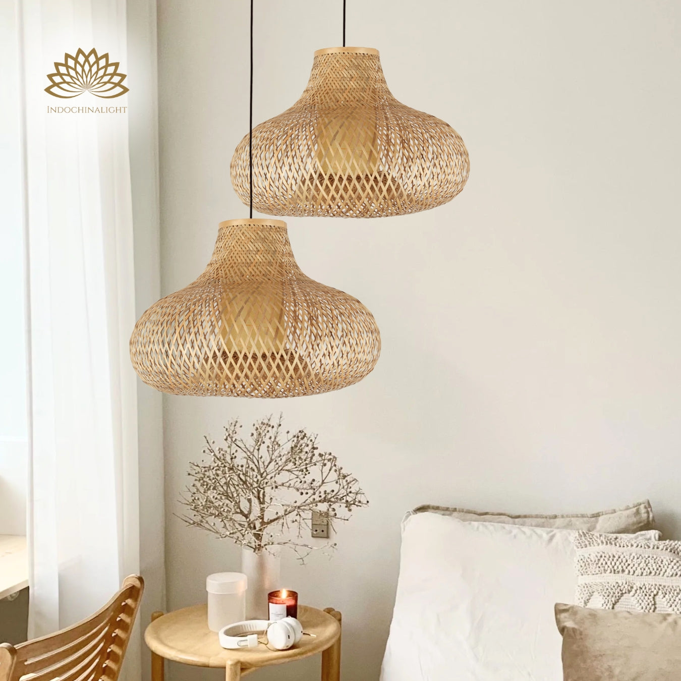 Pastoral Country Handwoven Bamboo Pendant Light Shade – IndochinaLight