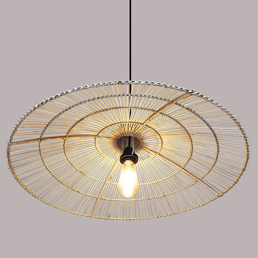 Umbrella Rattan Round Pendant Light