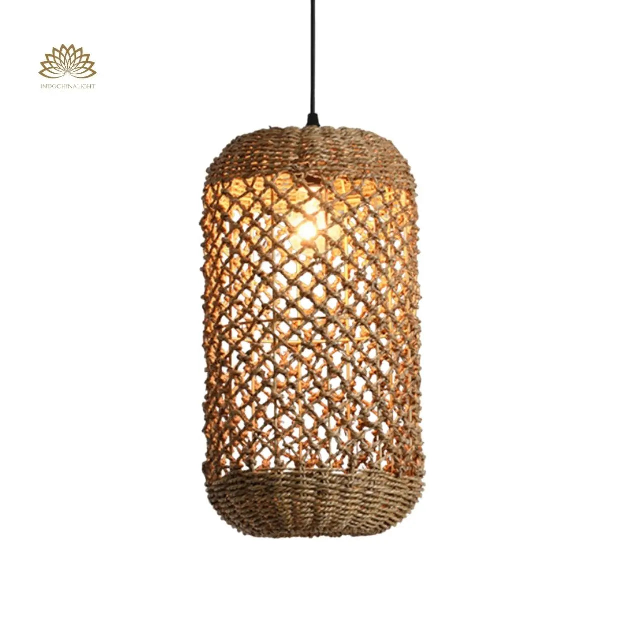 Vintage Straw Wicker Pendant Light