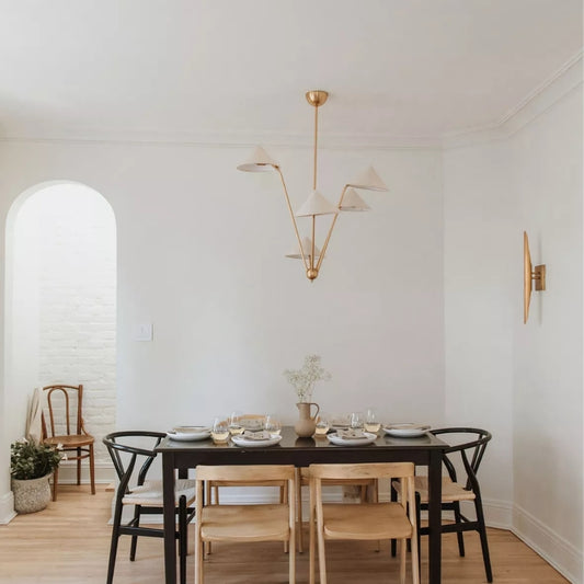 wabi sabi 5 arm farbic cone ceiling lamp for dining room