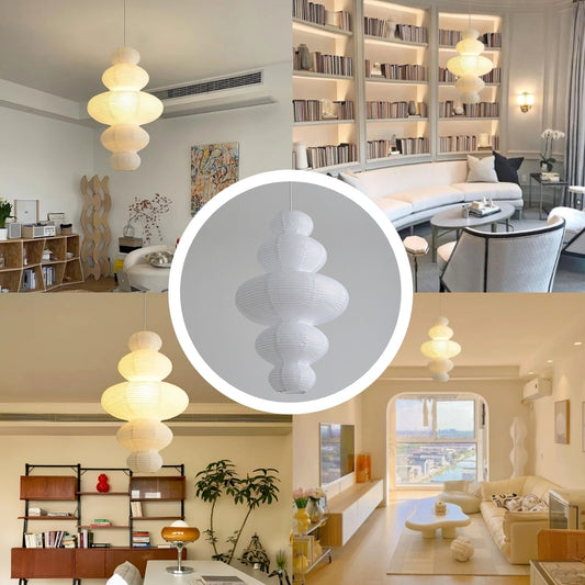 wabi sabi akari juni rice paper pendant lamp for room
