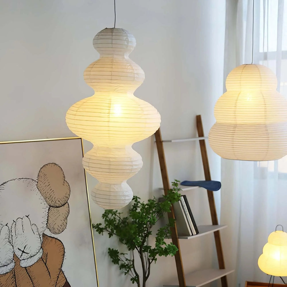 Akari Juni Japanese Wabi Sabi Paper Pendant Light – IndochinaLight