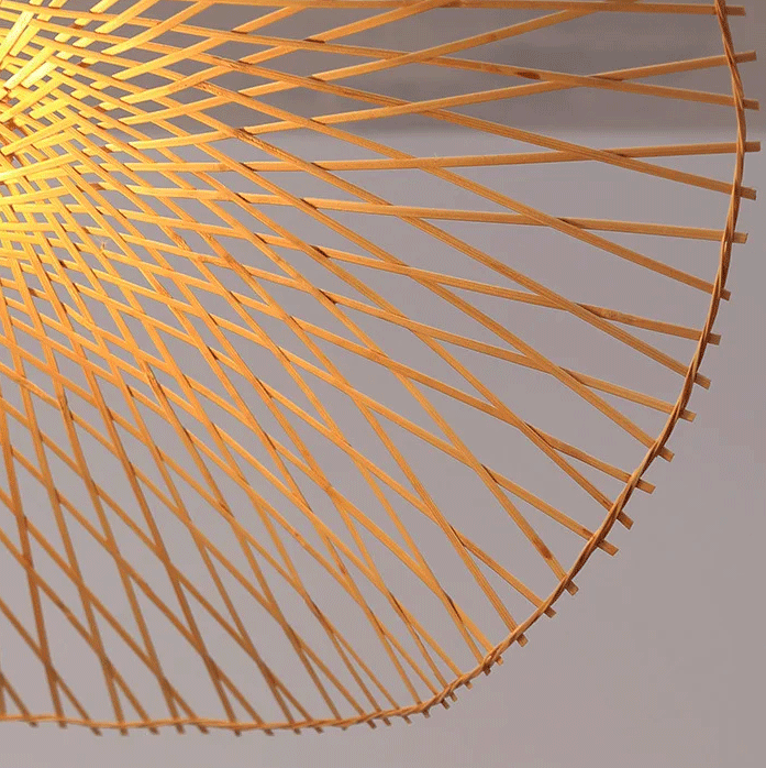 wabi sabi bamboo pendant light detail