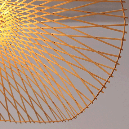 wabi sabi bamboo pendant light detail