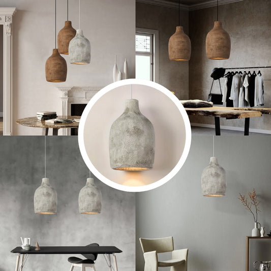 wabi sabi ceramic resin vase pendant light for room