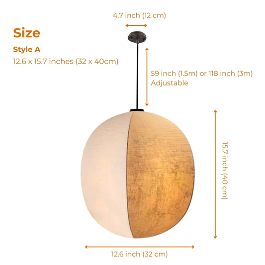 wabi sabi fabric lantern pendant light size style a

