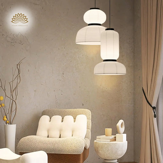 Wabi Sabi Hourglass Pendant Light over Reading Table