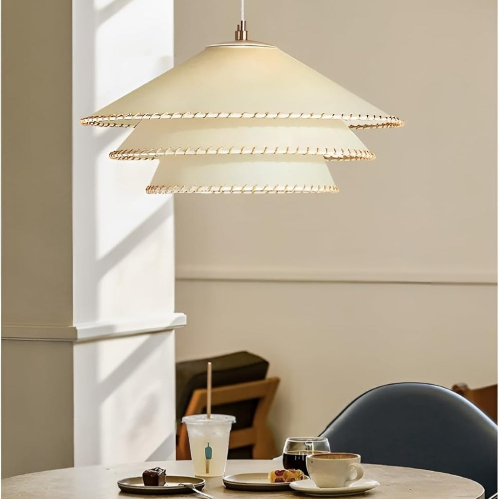 wabi sabi parchment 3 tier planas pendant lamp for coffee shop