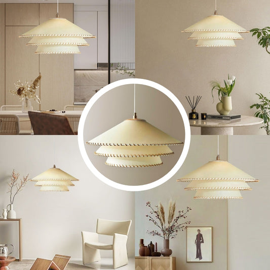wabi sabi parchment 3 tier planas pendant lamp for room