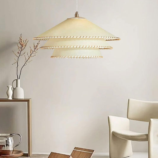 wabi sabi parchment 3 tier planas pendant lamp shade