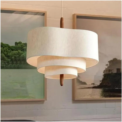 wabi sabi pebble fabric multi layer pendant light
