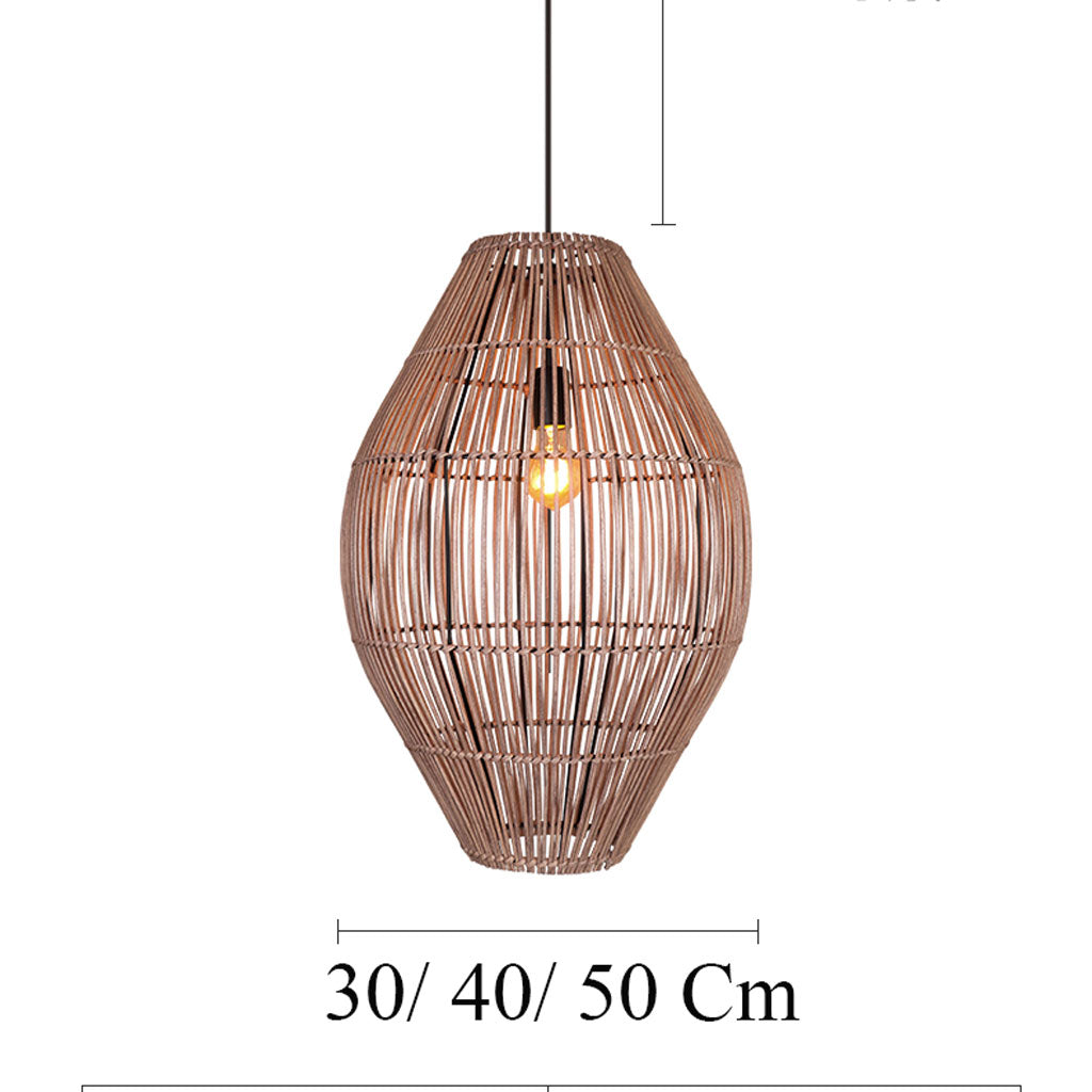 Wabi Sabi Retro Rattan Bedside Pendant Lights