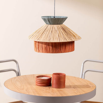 wabi sabi raffia paper lamp shade for dining table