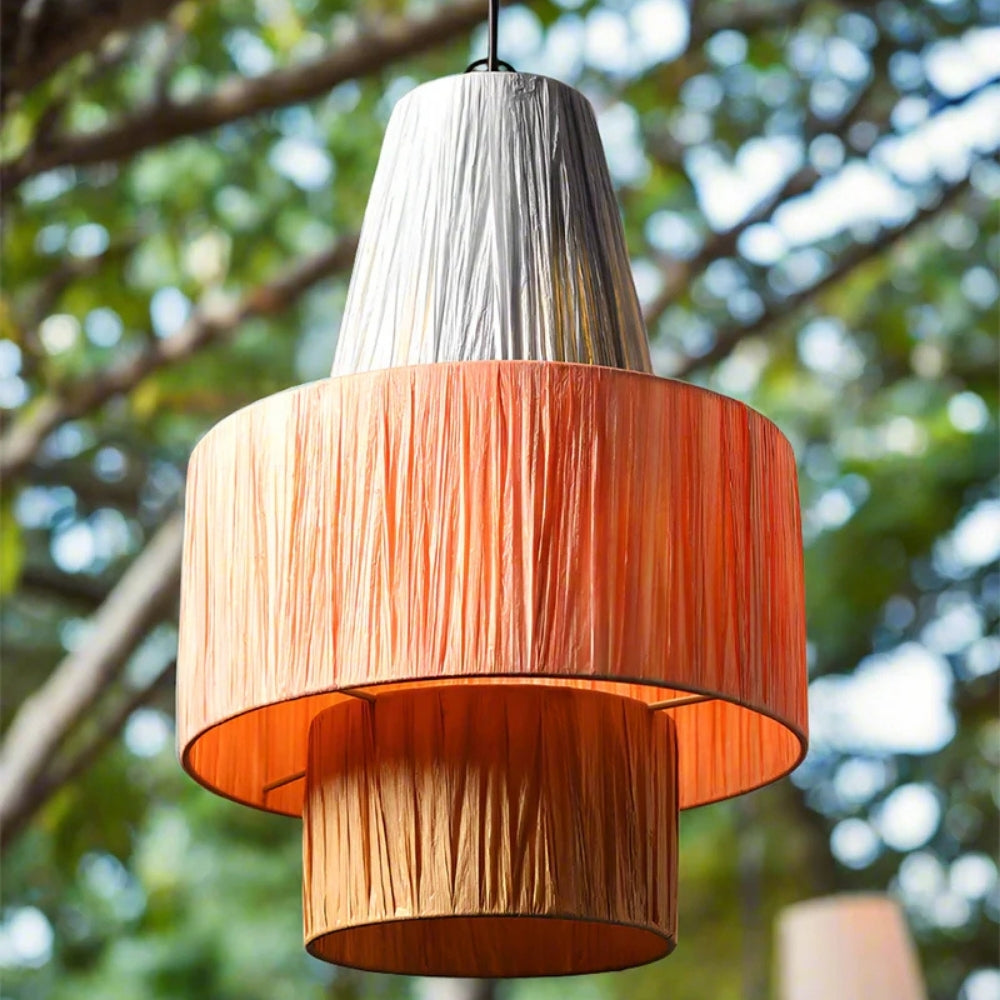 wabi sabi raffia paper lamp shade for outdoor