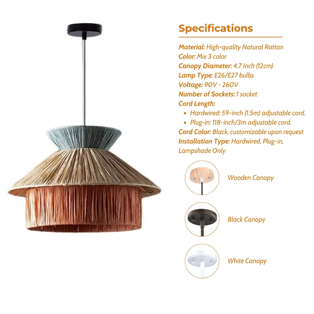 wabi sabi raffia paper lamp shade specifications