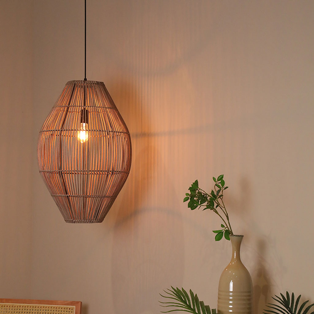 wabi sabi rattan bedside pendant lights