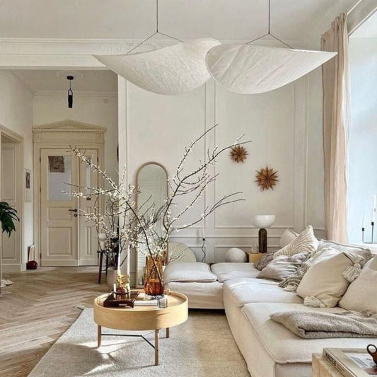 wabi sabi silk cloud hanging lamp for living room