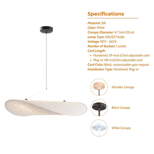 wabi sabi silk cloud pendant light specifications