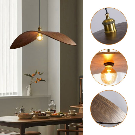 wabi sabi wood flying bird curved hanging lamp