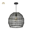WalmHomie Black Wicker Rattan Pendant Light