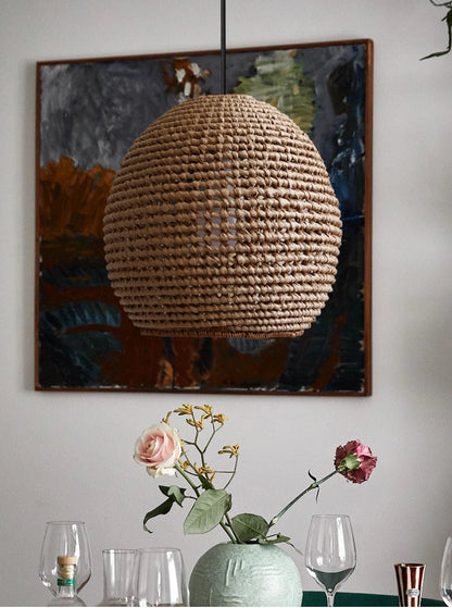 Wekiva Globe Basket Rattan Pendant Light