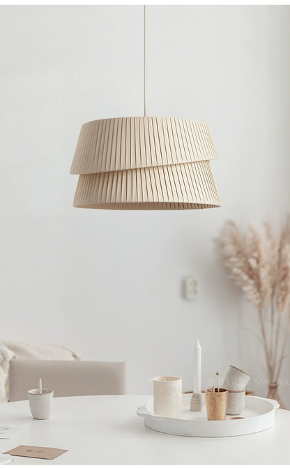 Westwing Nyla Nordic Cream Fabric Pendant Light - Handcrafted Wabi Sabi Pendant Light | IndochinaLight