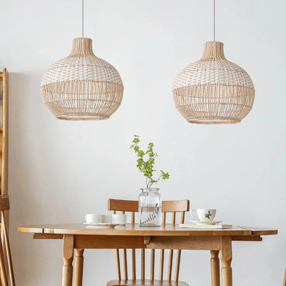 white rattan pendant light for meditation